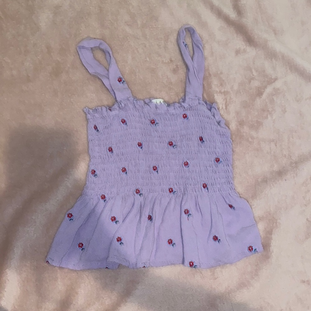 Purple Tank With Flowers